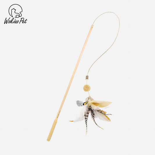 Fluffy Feather Cat Wand - Bell and Feathers Included