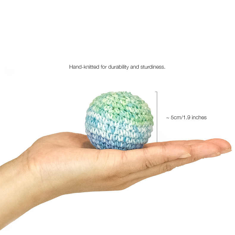 Colorful Handmade Sound Emitting Bell Elastic Cat Toy Yarn Ball